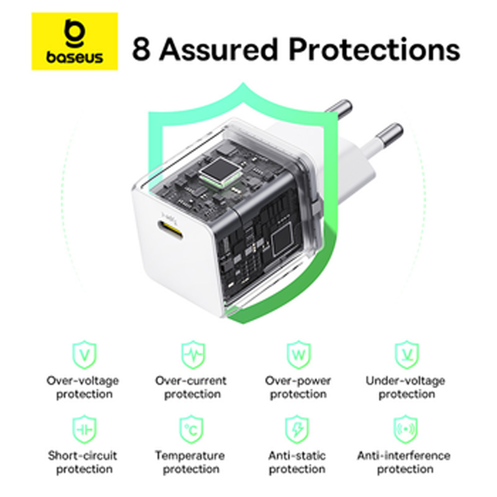 Зовнішній вигляд Зарядний пристрій BASEUS Palm1C 30W White (P10111605213-01)