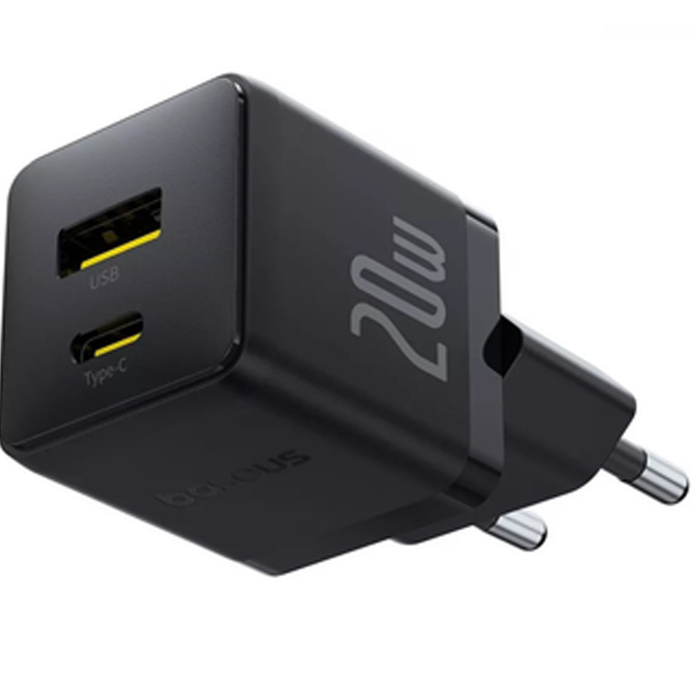 Зарядний пристрій BASEUS Palm C+U 20W Black (P10111608113-00) Кабель відсутній