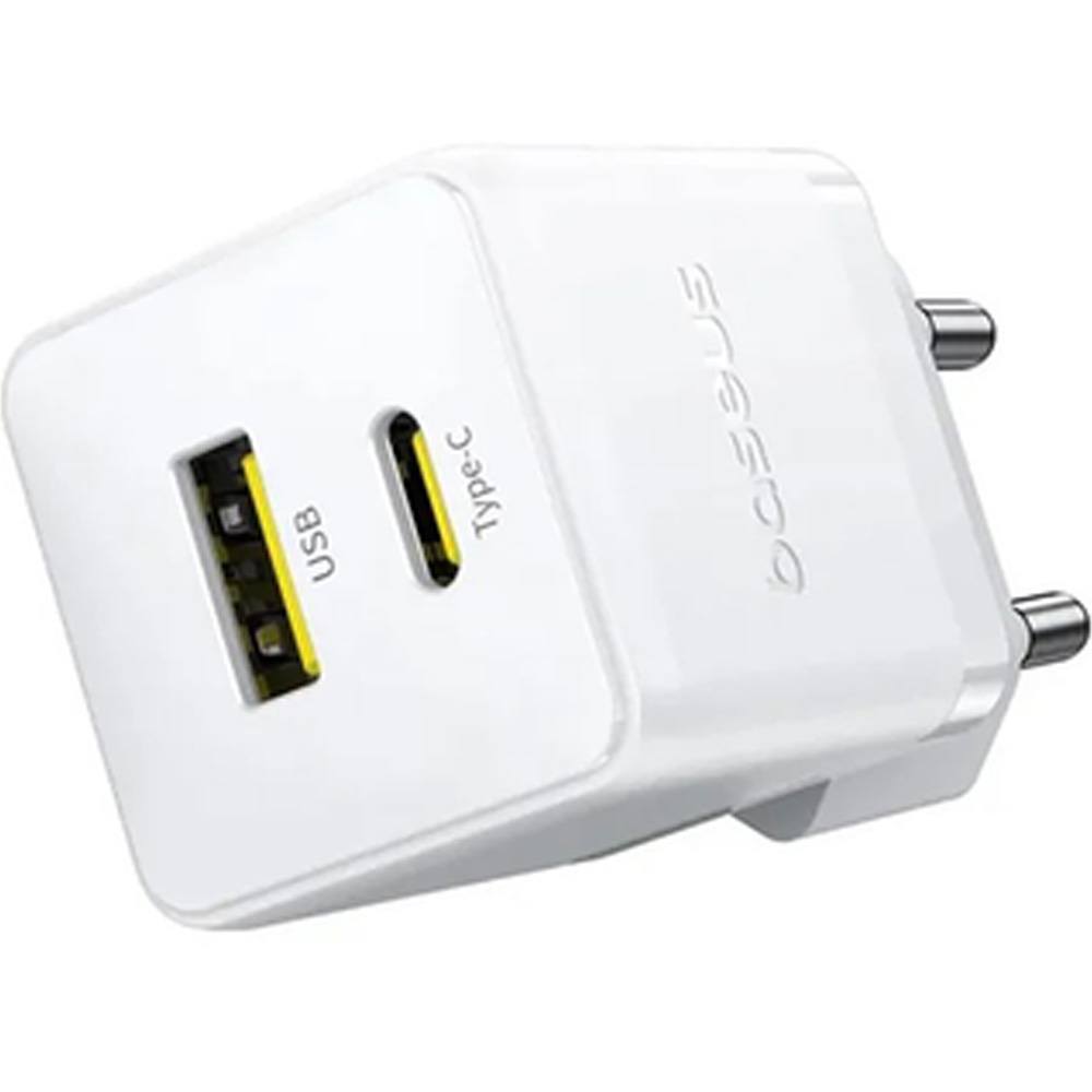 Зарядний пристрій BASEUS Palm C+U 20W Moon White (P10111608213-00) Кабель відсутній