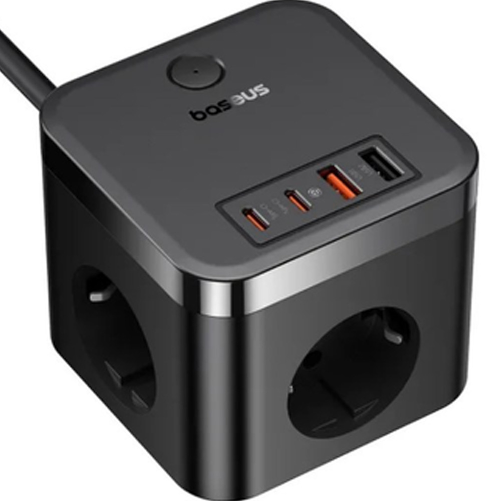 Сетевое зарядное устройство BASEUS PowerCombo Cube Power Strip 30W Black Выходной разъем USB 