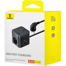Сетевое зарядное устройство BASEUS PowerCombo Cube Power Strip 30W Black