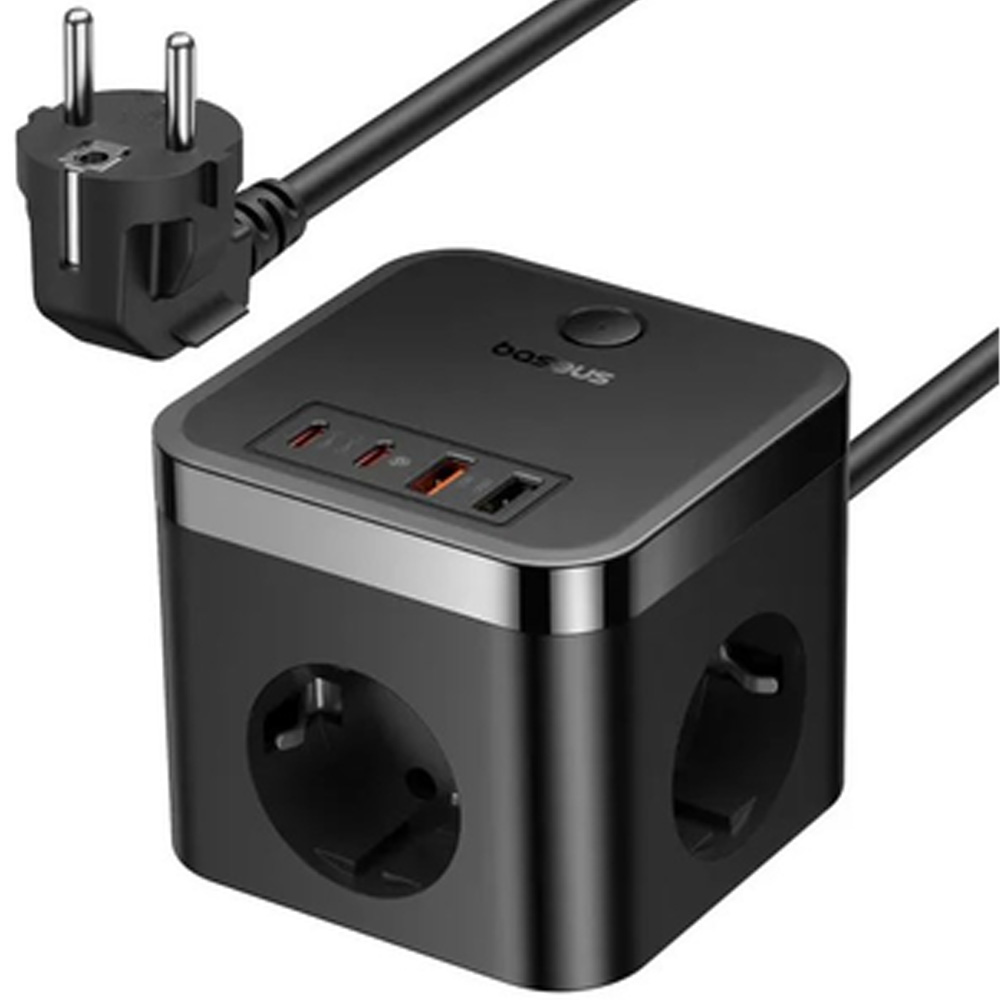 Сетевое зарядное устройство BASEUS PowerCombo Cube Power Strip 30W Black