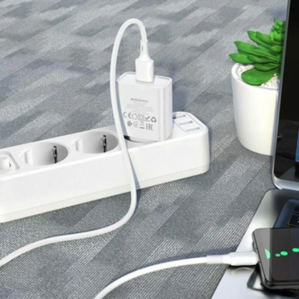 Зарядний пристрій BOROFONE BA74A White (BA74AMW) Тип кабелю USB х micro-USB