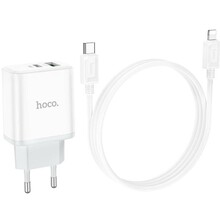 Сетевое зарядное устройство HOCO C105A PD20W+QC3.0 White