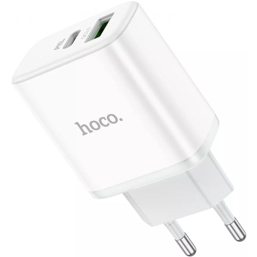 Внешний вид Сетевое зарядное устройство HOCO C105A PD20W+QC3.0 White