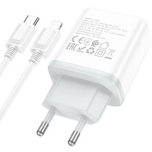 Сетевое зарядное устройство HOCO C105A PD20W+QC3.0 White
