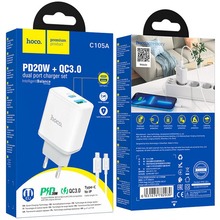 Сетевое зарядное устройство HOCO C105A PD20W+QC3.0 White