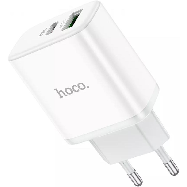 Зарядний пристрій HOCO C105A PD20W+QC3.0 with cable Type-C - Type-C White Кабель знімний