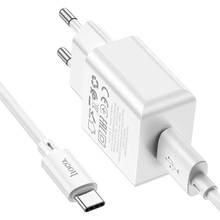 Сетевое зарядное устройство HOCO C106A + кабель USB Type-C White
