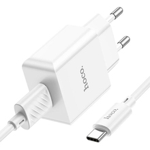 Сетевое зарядное устройство HOCO C106A + кабель USB Type-C White
