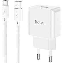 Зарядний пристрій HOCO C106A + кабель USB Type-C White