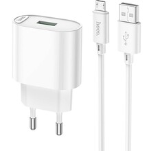 Зарядний пристрій HOCO C109A QC3.0 18W + кабель Micro-USB White