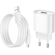 Зарядний пристрій HOCO C109A QC3.0 18W + кабель Micro-USB White