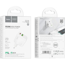 Сетевое зарядное устройство HOCO C111A PD30W+QC3.0 White