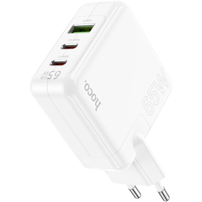 Зарядний пристрій HOCO C115A Header GaN PD65W White Вихідний роз'єм USB Type-C