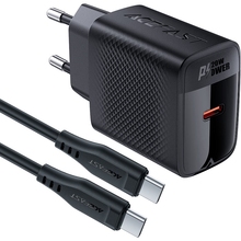 Зарядний пристрій ACEFAST A82 + кабель USB Type-C - Type-C Black (6974316280057)
