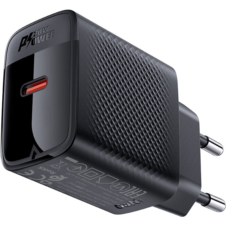 Зарядний пристрій ACEFAST A82 + кабель USB Type-C - Type-C Black (6974316280057) Кабель знімний