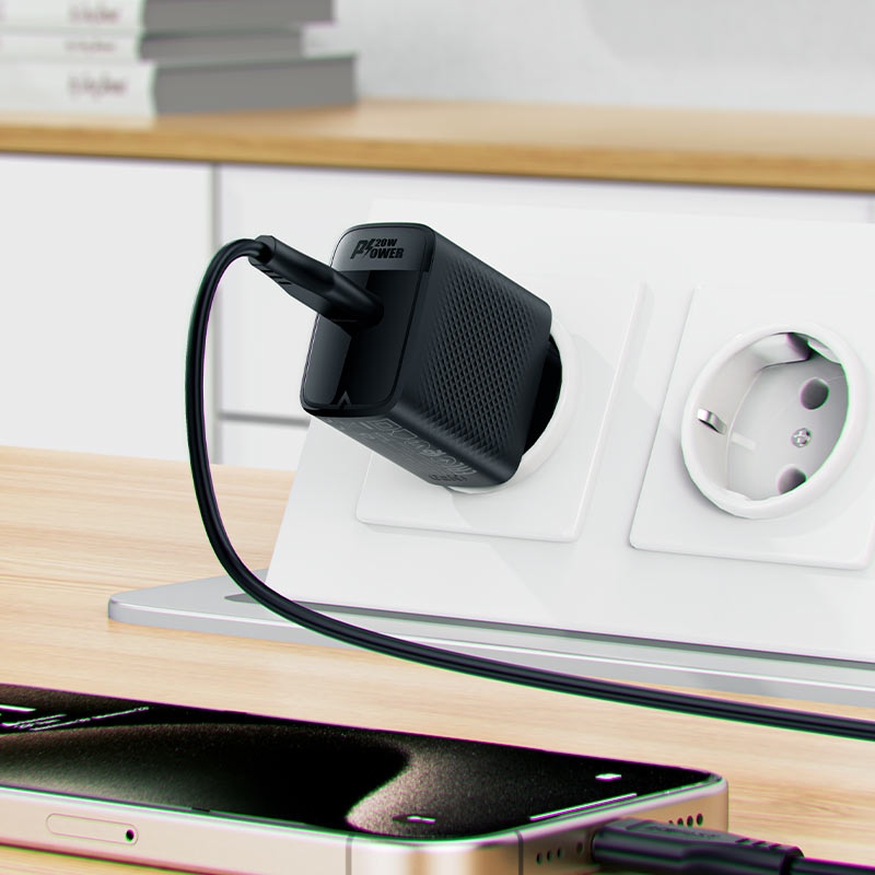 Зовнішній вигляд Зарядний пристрій ACEFAST A82 + кабель USB Type-C - Type-C Black (6974316280057)