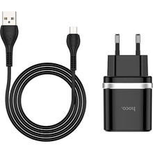 Сетевое зарядное устройство HOCO C12Q Smart QC3.0 18W + кабель Micro-USB Black