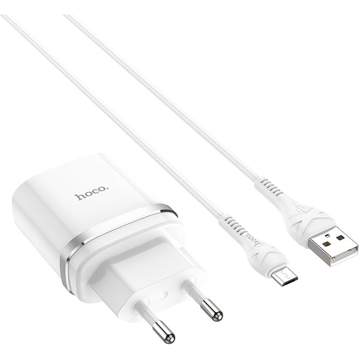 Зарядний пристрій HOCO C12Q Smart QC3.0 18W + кабель Micro-USB White