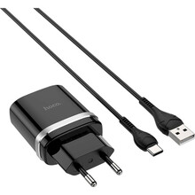 Сетевое зарядное устройство HOCO C12Q Smart QC3.0 18W + кабель Type-C Black