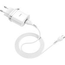 Сетевое зарядное устройство HOCO C12Q Smart QC3.0 18W + кабель Type-C White