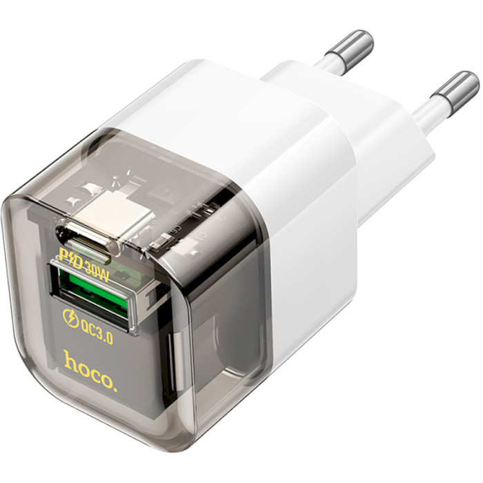 Зарядний пристрій HOCO C131A PD30W+QC3.0 Transparent/Black