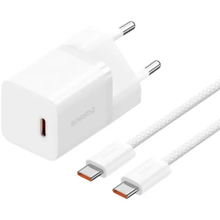 Зарядний пристрій BASEUS GaN5 Mini 30W + кабель USB Type-C - Type-C 1м Moon White (P10110902213-00)