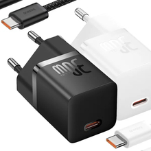 Зарядний пристрій BASEUS GaN5 Mini 30W + кабель USB Type-C - Type-C 1м Moon White (P10110902213-00)