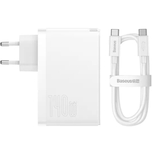 Сетевое зарядное устройство BASEUS GaN5 Pro 140W + кабель USB Type-C - Type-C 1м White (CCGP100202)