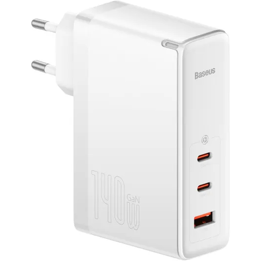 Сетевое зарядное устройство BASEUS GaN5 Pro 140W + кабель USB Type-C - Type-C 1м White (CCGP100202)