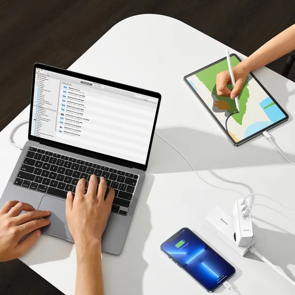 Изображение Сетевое зарядное устройство BASEUS GaN5 Pro 140W + кабель USB Type-C - Type-C 1м White (CCGP100202)