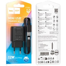 Сетевое зарядное устройство HOCO C134A Charger set 12W (EU) Black (6942007621311)