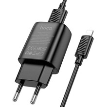 Сетевое зарядное устройство HOCO C134A Charger set 12W (EU) Black (6942007621311)