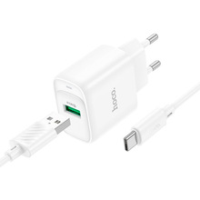 Зарядний пристрій HOCO C140A Charger set QC3.0 18W (EU) White (6942007627832)
