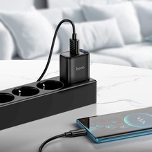 Зарядний пристрій HOCO C140A Charger set QC3.0 18W (EU) Black (6942007627825)
