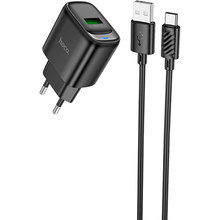 Зарядний пристрій HOCO C140A Charger set QC3.0 18W (EU) Black (6942007627825)