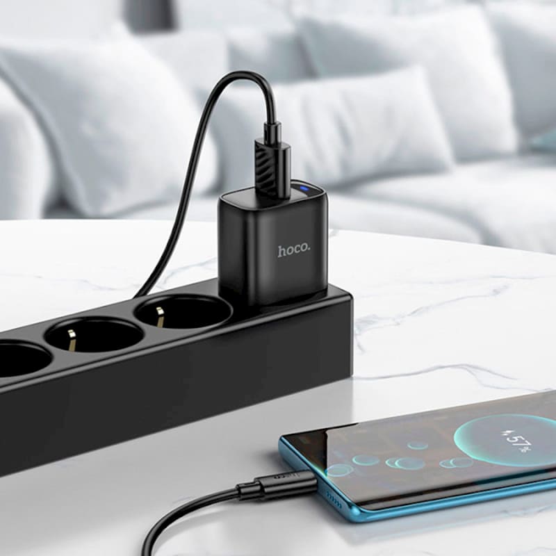 Зовнішній вигляд Зарядний пристрій HOCO C140A QC3.0 18W (EU) Black (6942007627788)