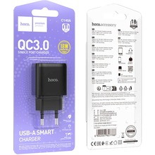 Зарядний пристрій HOCO C140A QC3.0 18W (EU) Black (6942007627788)
