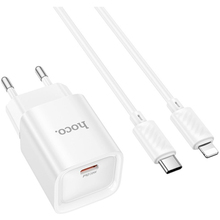Сетевое зарядное устройство HOCO C146A Charger set PD20W (EU) White (6942007630252)