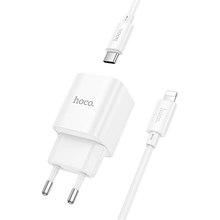 Сетевое зарядное устройство HOCO C146A Charger set PD20W (EU) White (6942007630252)