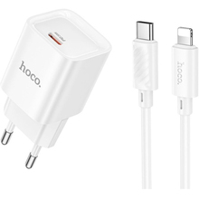 Сетевое зарядное устройство HOCO C146A Charger set PD20W (EU) White (6942007630252)