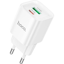 Сетевое зарядное устройство HOCO C147A Charm PD20W+QC3.0 (EU) White (6942007630276)