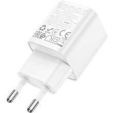 Сетевое зарядное устройство HOCO C147A Charm PD20W+QC3.0 (EU) White (6942007630276)