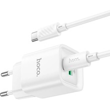 Сетевое зарядное устройство HOCO C147A Charm Charger set PD20W+QC3.0 (EU) White (6942007630290)