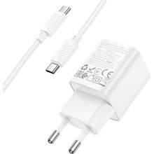 Сетевое зарядное устройство HOCO C147A Charm Charger set PD20W+QC3.0 (EU) White (6942007630290)