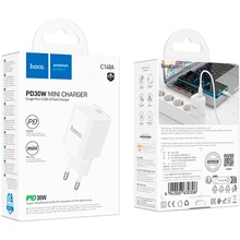 Сетевое зарядное устройство HOCO C148A Charm PD30W (EU) White (6942007630306)