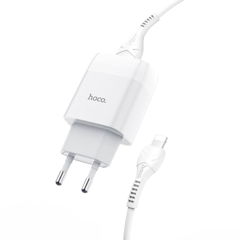 Сетевое зарядное устройство HOCO C72A Glorious Charger set 10.5W White (6931474712998) Кабель съемный