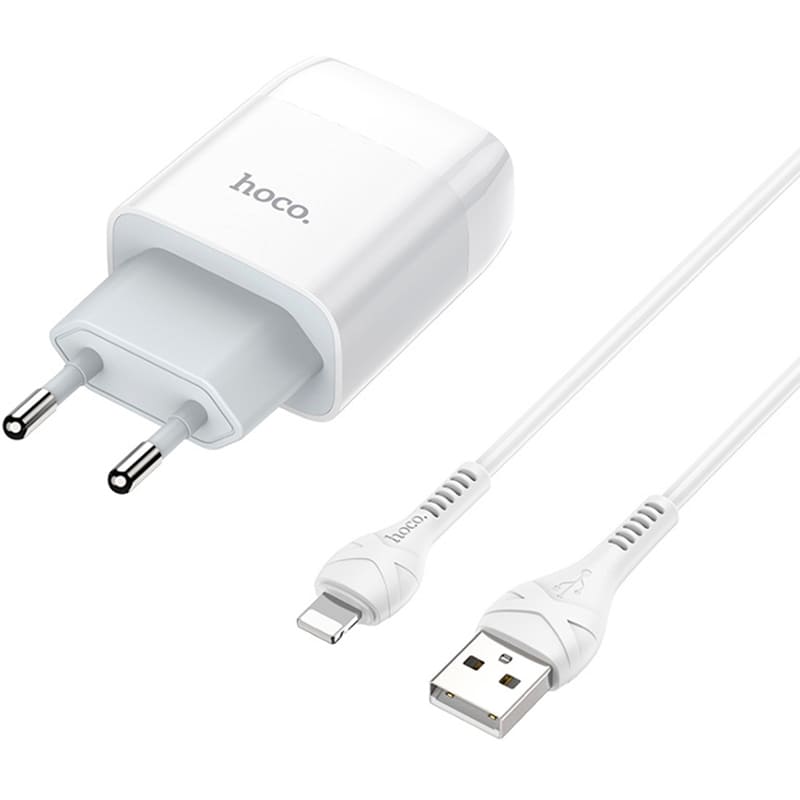 Сетевое зарядное устройство HOCO C72A Glorious Charger set 10.5W White (6931474712998) Мощность 10.5
