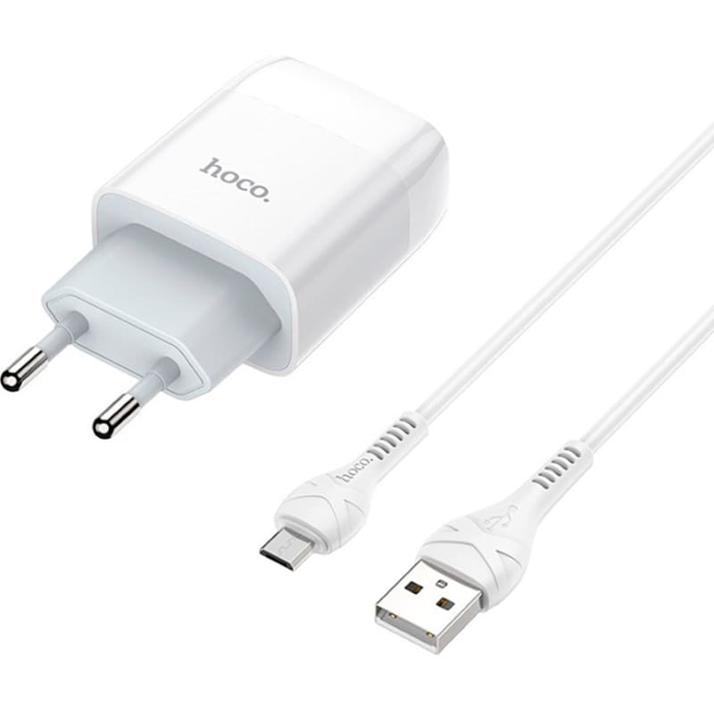 Сетевое зарядное устройство HOCO C72A Glorious Charger set 10.5W White (6931474713001) Мощность 10.5